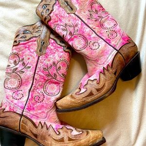 Pink studded Corral brand Boots
